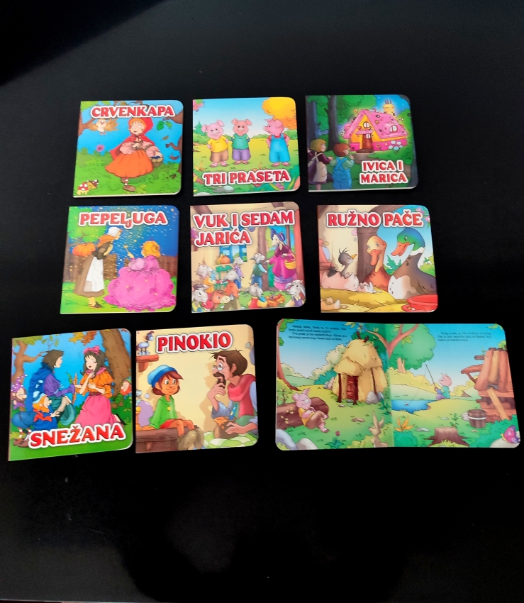 8 tvrdih slikovnica - BAJKE 16x16cm LATINICA