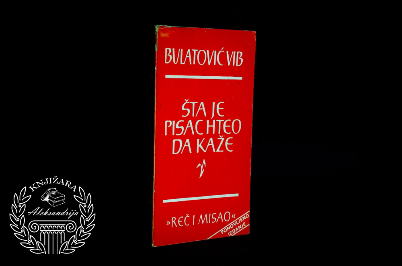 ŠTA JE PISAC HTEO DA KAŽE - Vladimir Bulatović Vib 